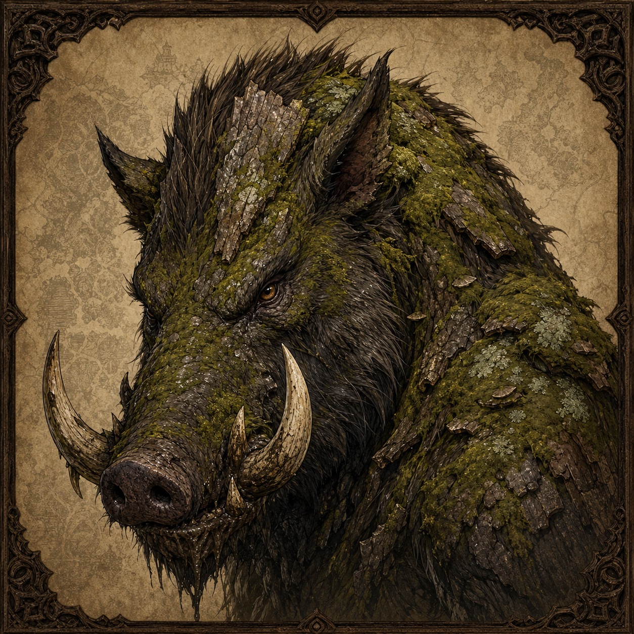Mossback Boar portrait